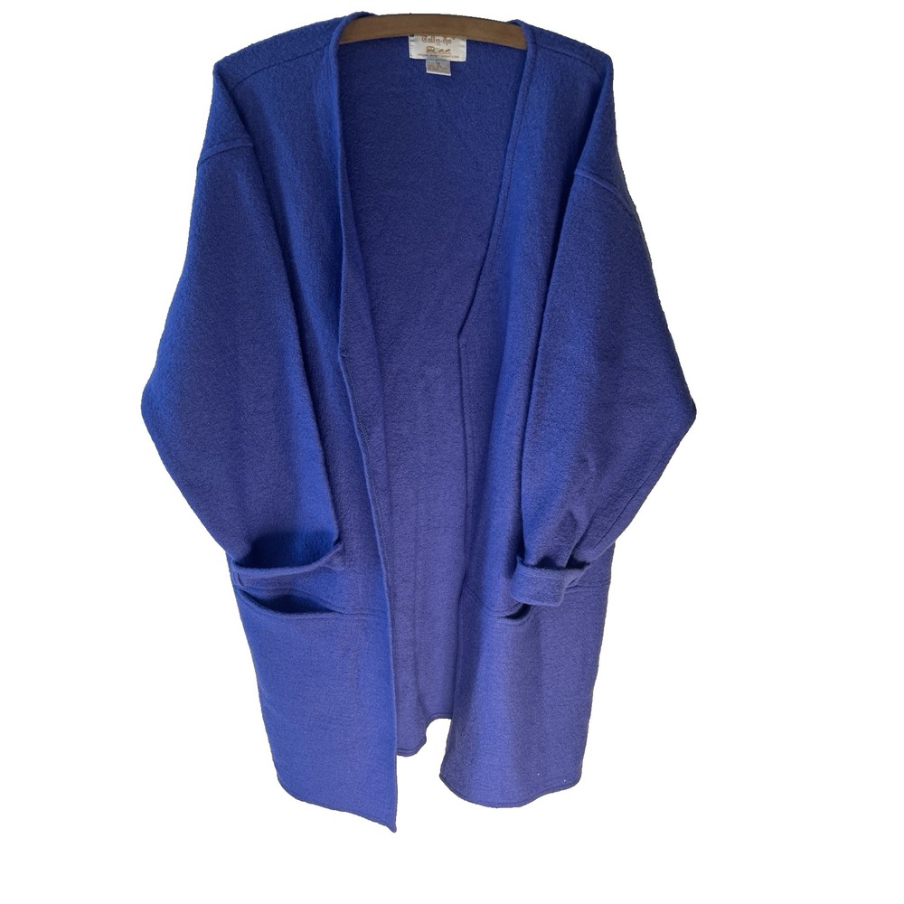 Vtg Tally Ho 100% Wool Women 1X Purple Long Sweater‎ Classic Cozy